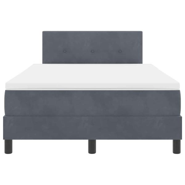 Boxspringbett mit Kopfteil Dunkelgrau 120 x 200 cm Samt