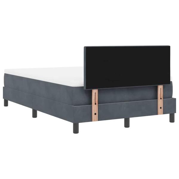 Boxspringbett mit Kopfteil Dunkelgrau 120 x 200 cm Samt