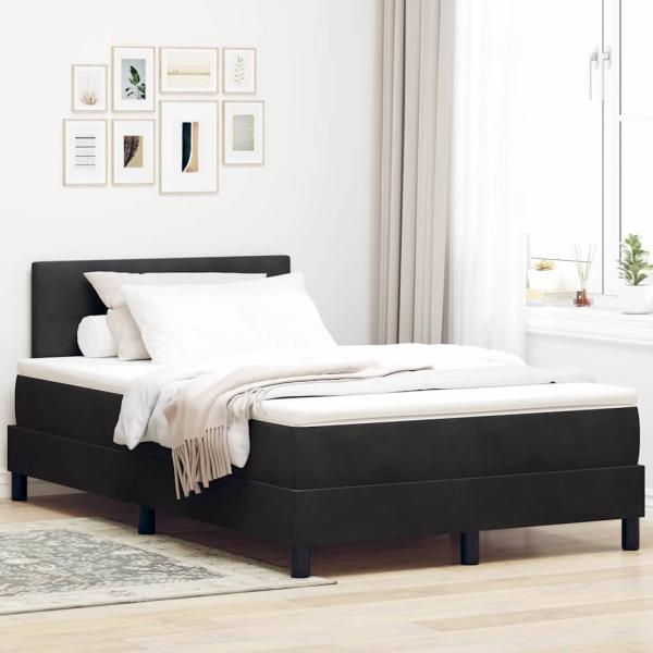 ARDEBO.de - Boxspringbett mit Matratze Schwarz 120x200 cm Velours