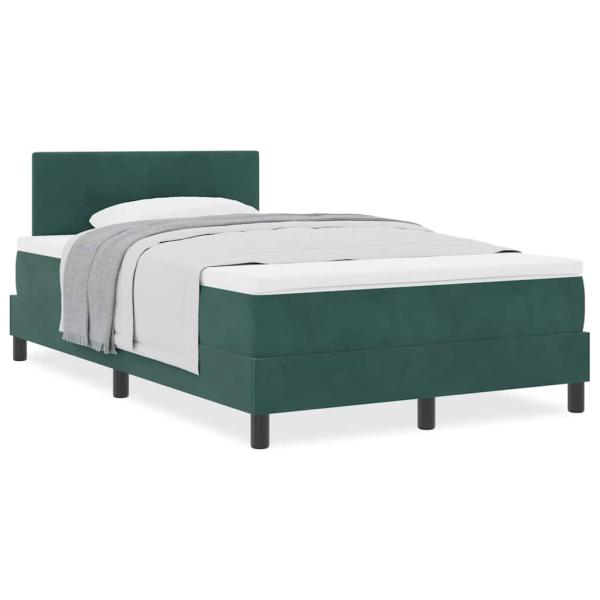 Boxspringbett mit Matratze Dunkelgrün 120x200 cm Samt