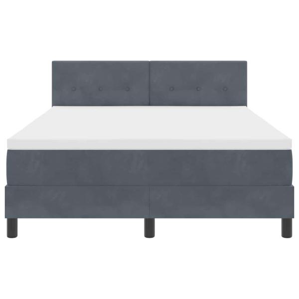 Boxspringbett mit Matratze Dunkelgrau 140x190 cm Samt