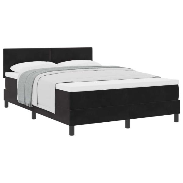 Boxspringbett mit Matratze Schwarz 140x190 cm Samt