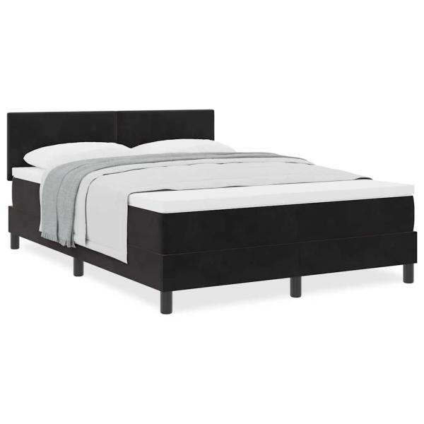 Boxspringbett mit Matratze Schwarz 140x190 cm Samt