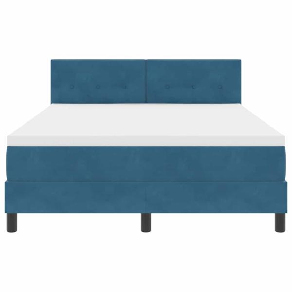 Boxspringbett mit Kopfteil Dunkelblau 140 x 190 cm Samt