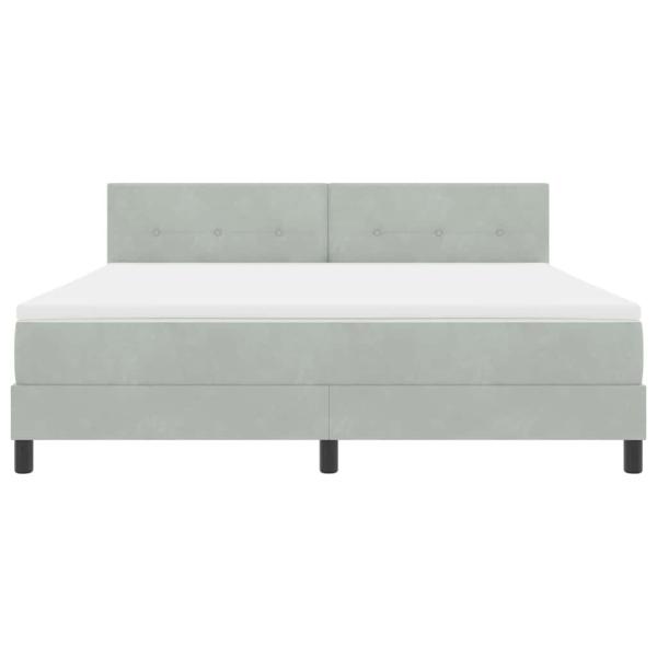 Boxspringbett mit Matratze Hellgrau Super King Samt