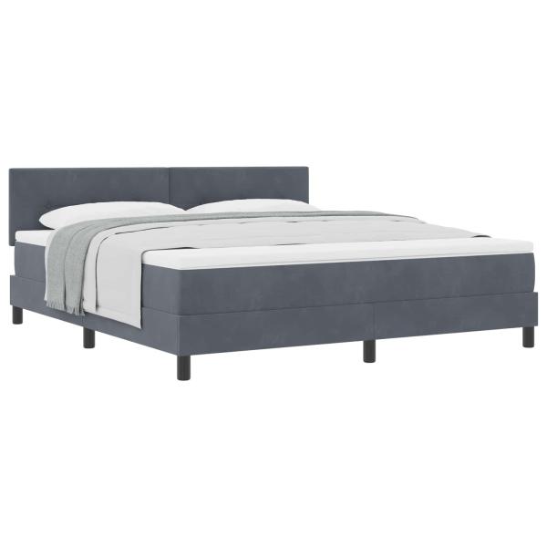 ARDEBO.de - Boxspringbett mit Matratze Dunkelgrau Super King Velvet