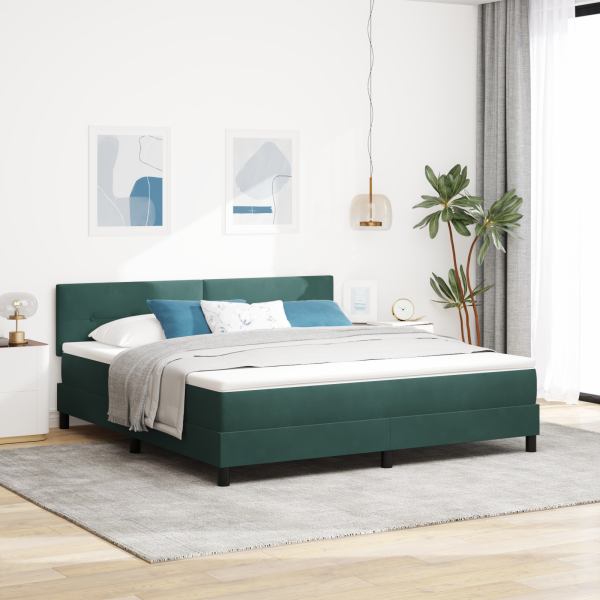 Boxspringbett mit Matratze Dunkelgrün Super King Velvet