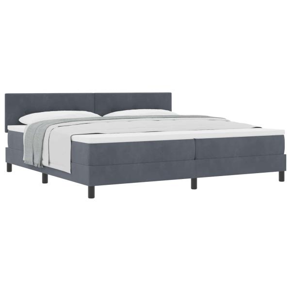 Boxspringbett mit Matratze Dunkelgrau 200x200 cm Samt