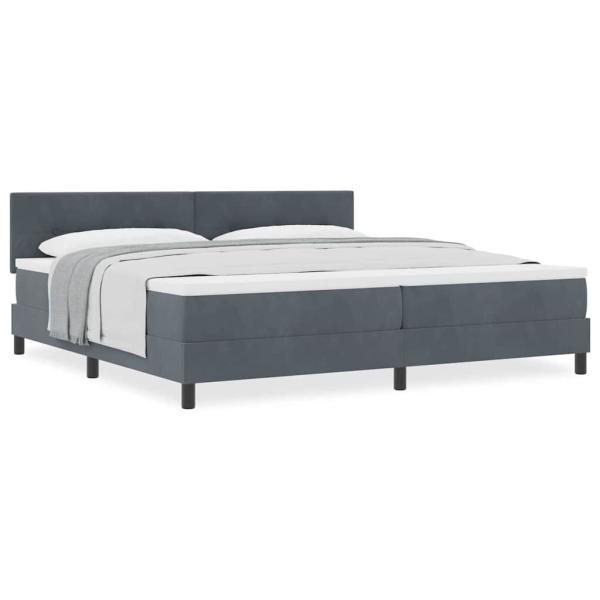 Boxspringbett mit Matratze Dunkelgrau 200x200 cm Samt