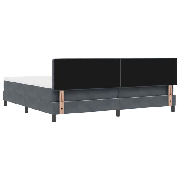 Boxspringbett mit Matratze Dunkelgrau 200x200 cm Samt
