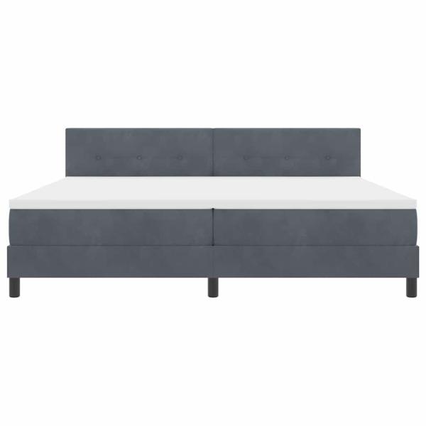 Boxspringbett mit Matratze Dunkelgrau 200x200 cm Samt