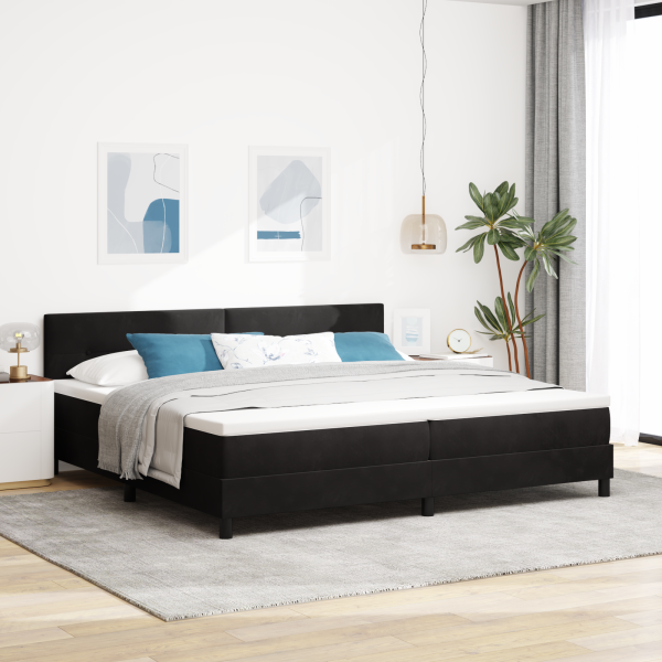 Boxspringbett mit Matratze Schwarz 200x200 cm Samt