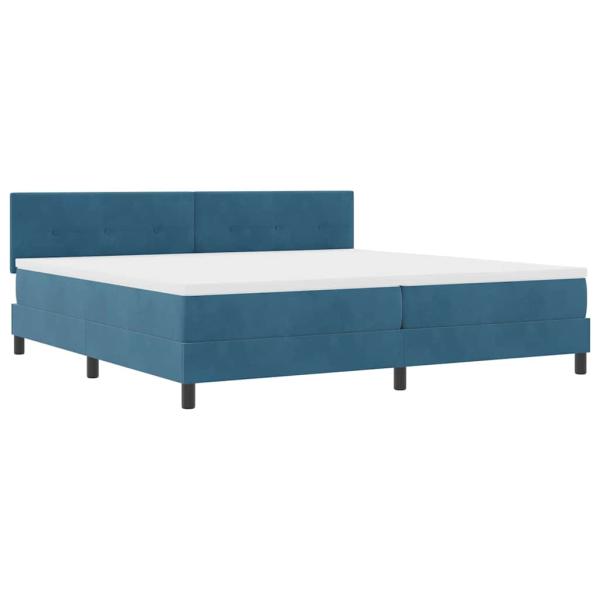Boxspringbett mit Matratze Dunkelblau 200x200 cm Samt