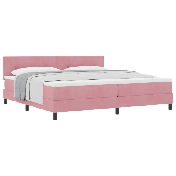 Boxspringbett mit Matratze Rosa 200x200 cm Samt
