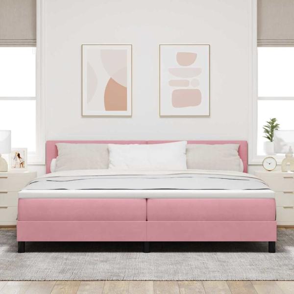 Boxspringbett mit Matratze Rosa 200x200 cm Samt