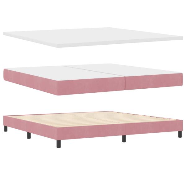 Boxspringbett mit Matratze Rosa 200x200 cm Samt