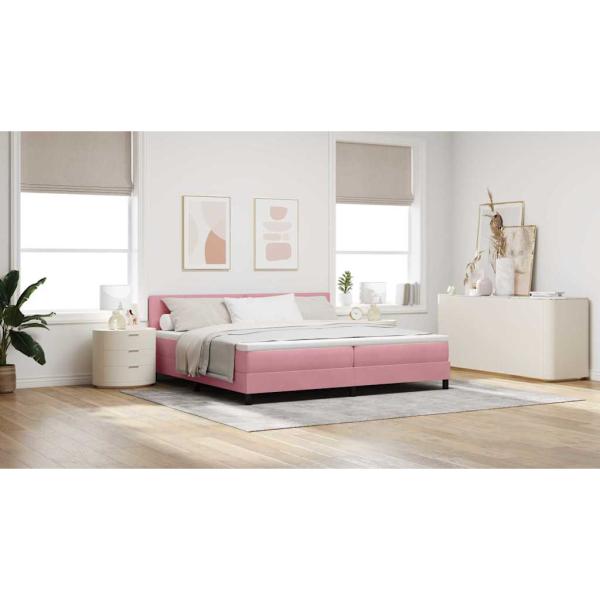 Boxspringbett mit Matratze Rosa 200x200 cm Samt