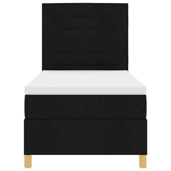 Boxspringbett mit Matratze Schwarz 90x200 cm Stoff