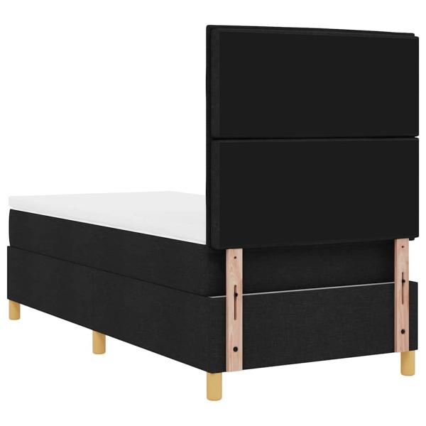 Boxspringbett mit Matratze Schwarz 100x200 cm Stoff