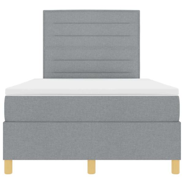 Boxspringbett mit Matratze Hellgrau 120x200 cm Stoff