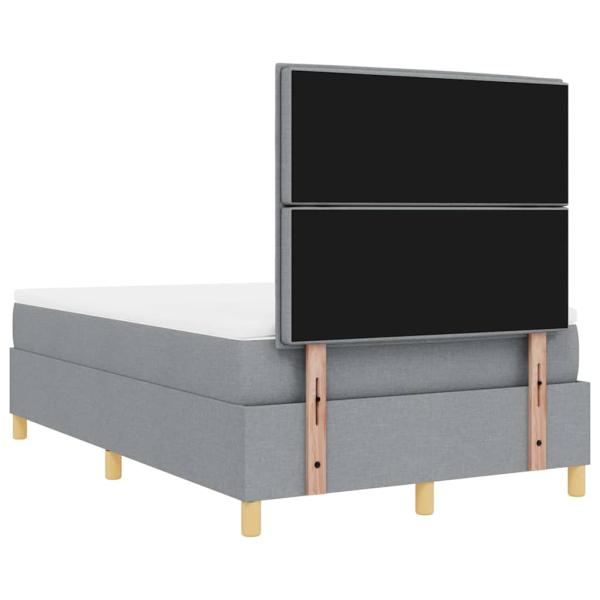 Boxspringbett mit Matratze Hellgrau 120x200 cm Stoff