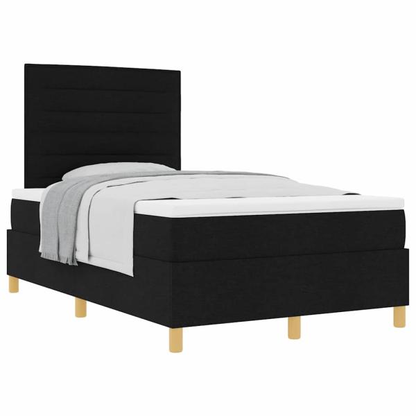 Boxspringbett mit Matratze Schwarz 120x200 cm Stoff
