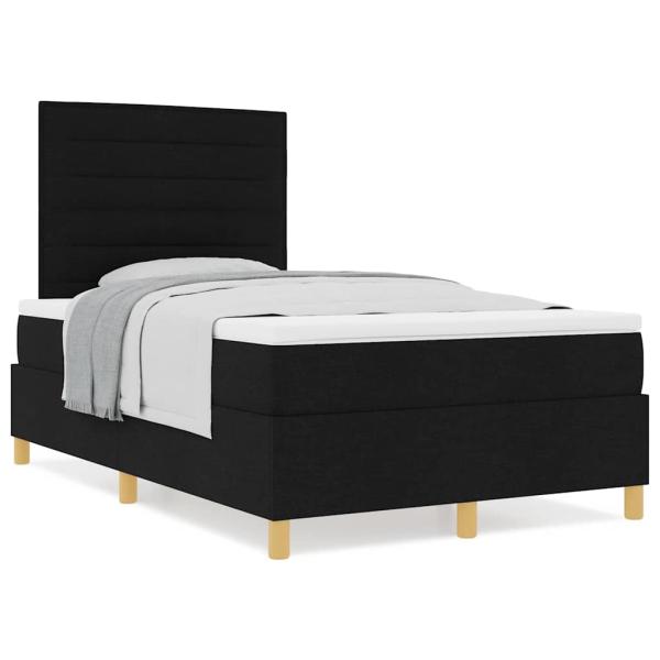 Boxspringbett mit Matratze Schwarz 120x200 cm Stoff