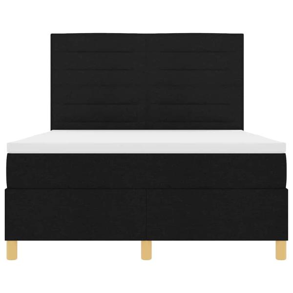 Boxspringbett mit Matratze Schwarz 140x200 cm Stoff