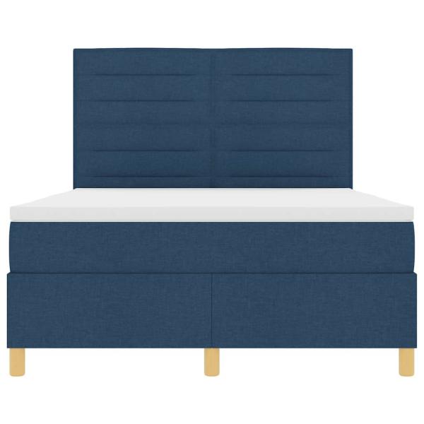 Boxspringbett mit Matratze Blau 160x200 cm Stoff