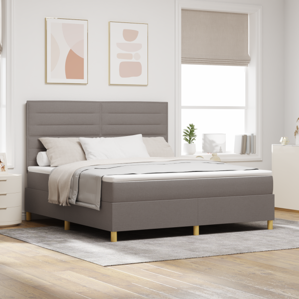 Boxspringbett mit Matratze Taupe Super King Stoff