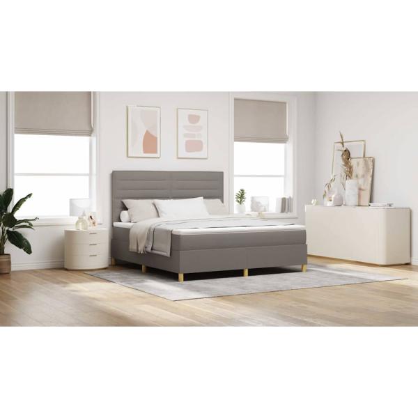 Boxspringbett mit Matratze Taupe Super King Stoff