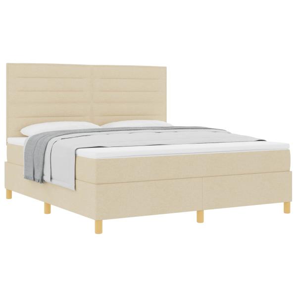 Boxspringbett mit Matratze Creme Super King Stoff