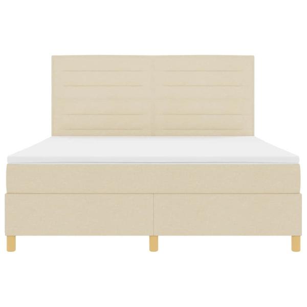 Boxspringbett mit Matratze Creme Super King Stoff
