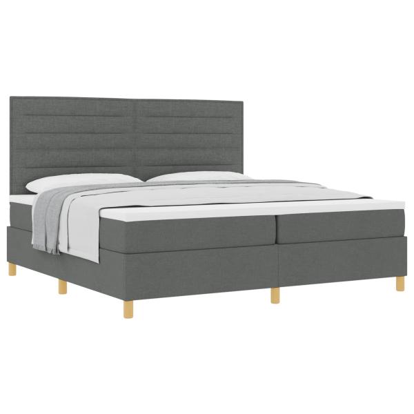 Boxspringbett mit Matratze Dunkelgrau 200 x 200 cm Stoff
