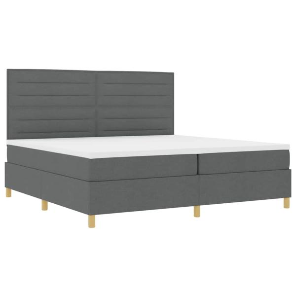Boxspringbett mit Matratze Dunkelgrau 200 x 200 cm Stoff