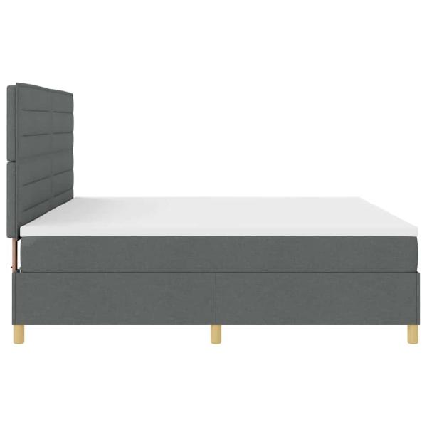 Boxspringbett mit Matratze Dunkelgrau 200x200 cm Stoff