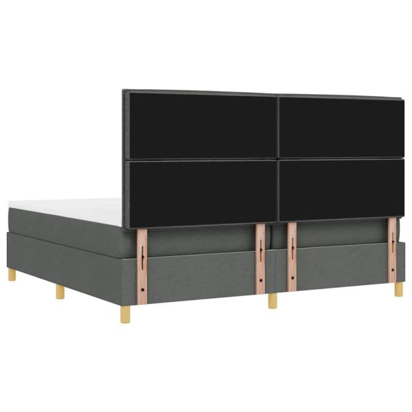 Boxspringbett mit Matratze Dunkelgrau 200x200 cm Stoff