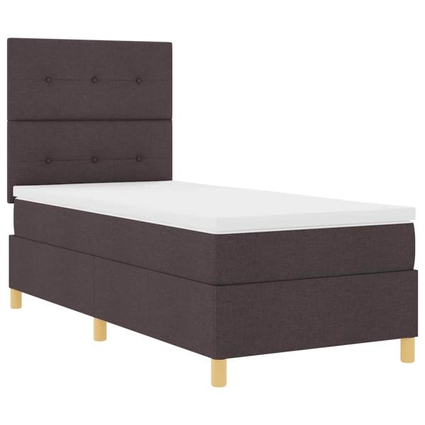 Boxspringbett mit Matratze Dunkelbraun 90x200 cm Stoff