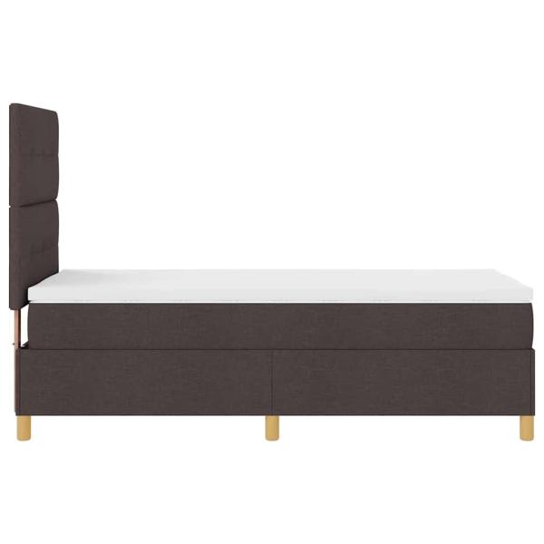 Boxspringbett mit Matratze Dunkelbraun 90x200 cm Stoff