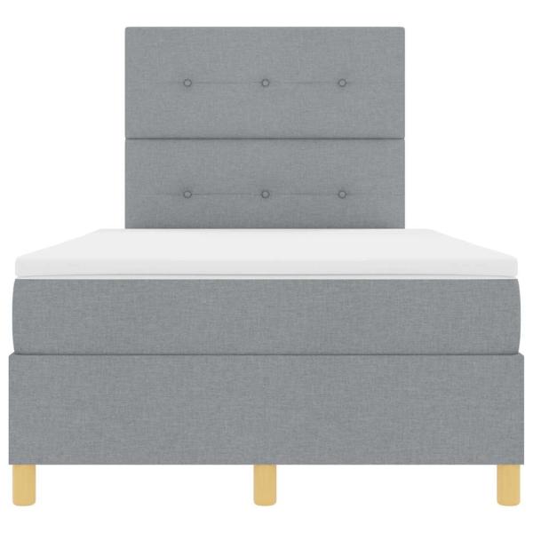 Boxspringbett mit Matratze Hellgrau 120x200 cm Stoff