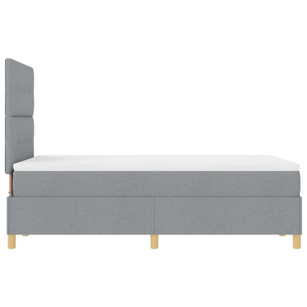 Boxspringbett mit Matratze Hellgrau 120x200 cm Stoff