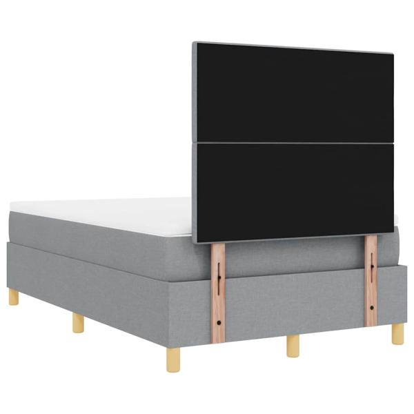 Boxspringbett mit Matratze Hellgrau 120x200 cm Stoff