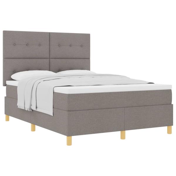 Boxspringbett mit Matratze Taupe 140x190 cm Stoff