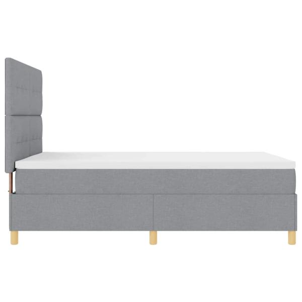 Boxspringbett mit Matratze Hellgrau 140x200 cm Stoff