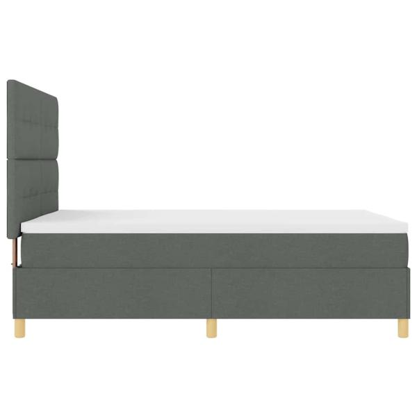 Boxspringbett mit Matratze Dunkelgrau 140x200 cm Stoff