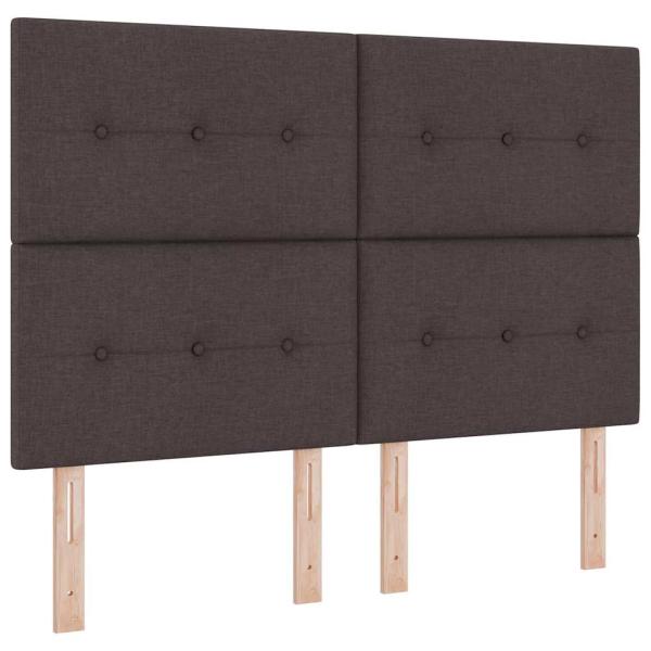 Boxspringbett mit Kopfteil Dunkelbraun 140 x 200 cm Stoff