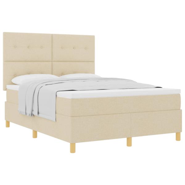 Boxspringbett mit Matratze Creme 140x200 cm Stoff