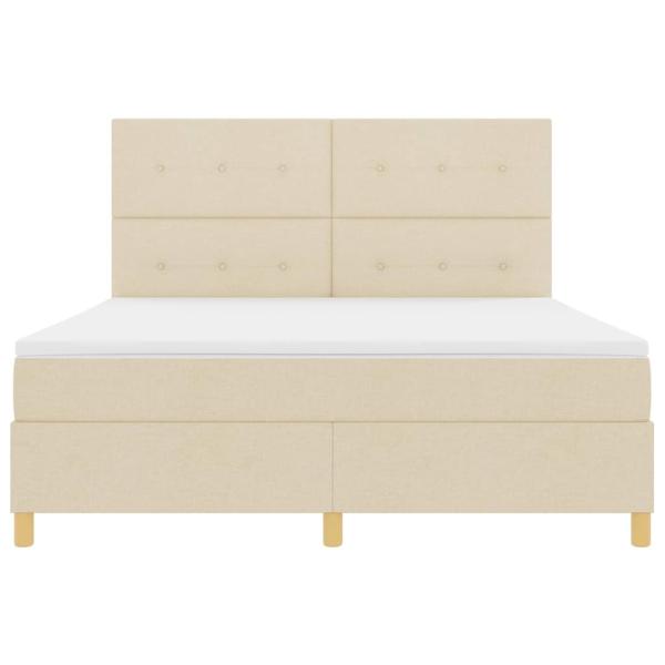 Boxspringbett mit Matratze Creme Super King Stoff