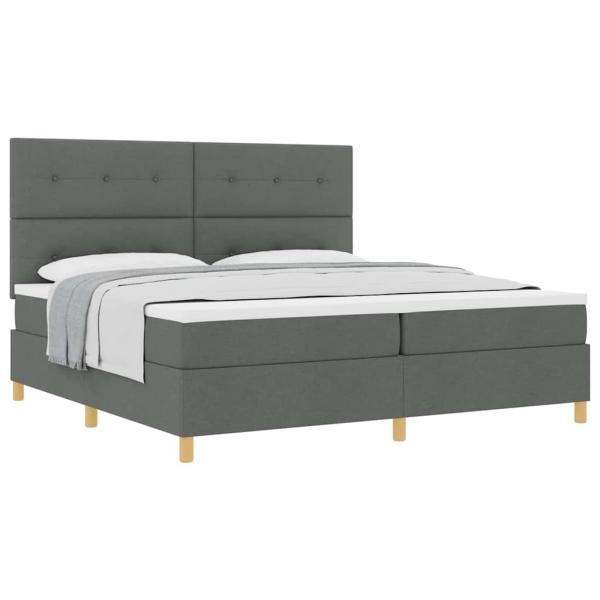 Boxspringbett mit Matratze Dunkelgrau 200x200 cm Stoff