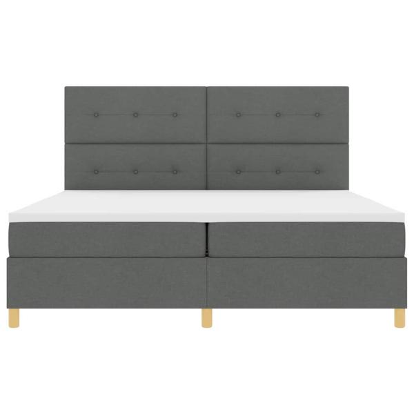 Boxspringbett mit Matratze Dunkelgrau 200x200 cm Stoff